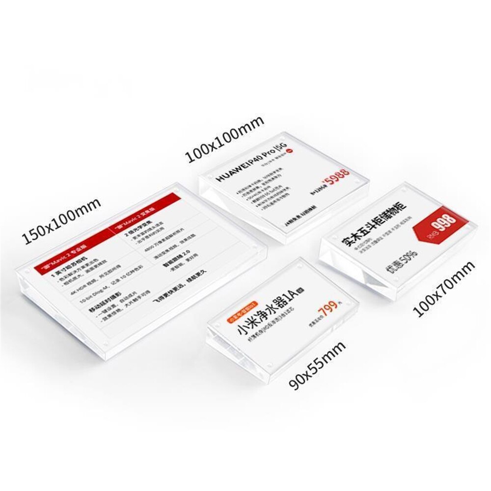 Slanted Card Holder Tabletop Information Display Crystal Acrylic Sign Board