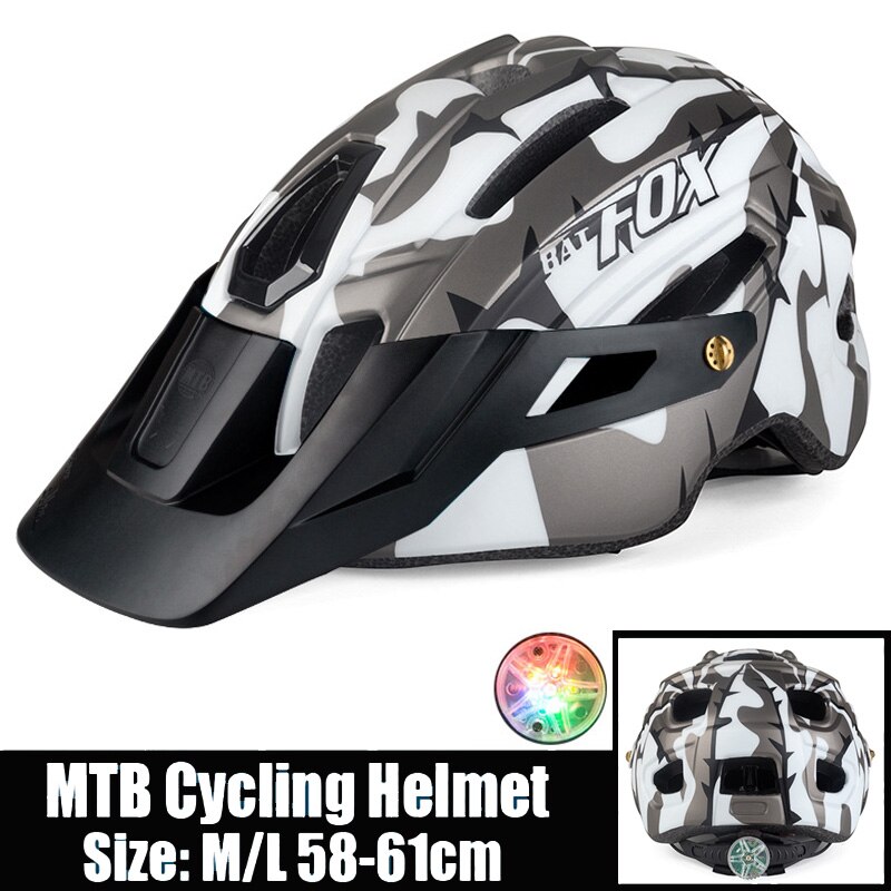 BATFOX Bicycle Helmet Chameleon Gradient Color Riding Mountain Bike Cycling Helmet Skateboard Helmet Safety Helmet: M279-White Black
