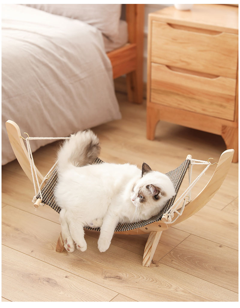 Warme houten fleece kattenhuis, bed, hangmat, schommelbed, kattenspeelgoed, huisdiermeubel