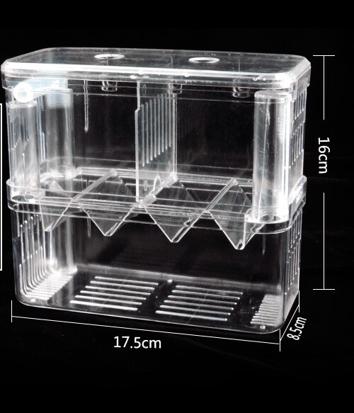 Acrylic Isolation Box Fish and Shrimp Breeding Box Small Fish Spawning Hatching Room Acrylic Fish Tank Is Safe and Permeable: With oxygen port XL