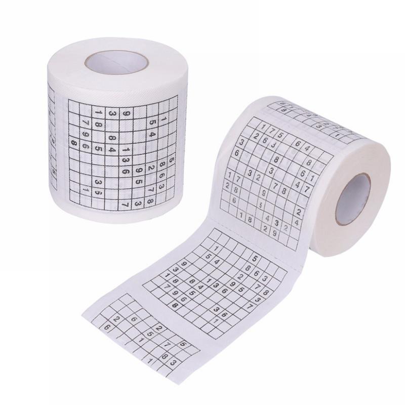 1 rolle Stelle Waren Lustige Zahlen Labyrinth Witze Wc Papier Rollen Gedruckt Schlecht Gewebe Schlecht Lieferungen Weichen 3 Lage Haushalt papier: Sudoku