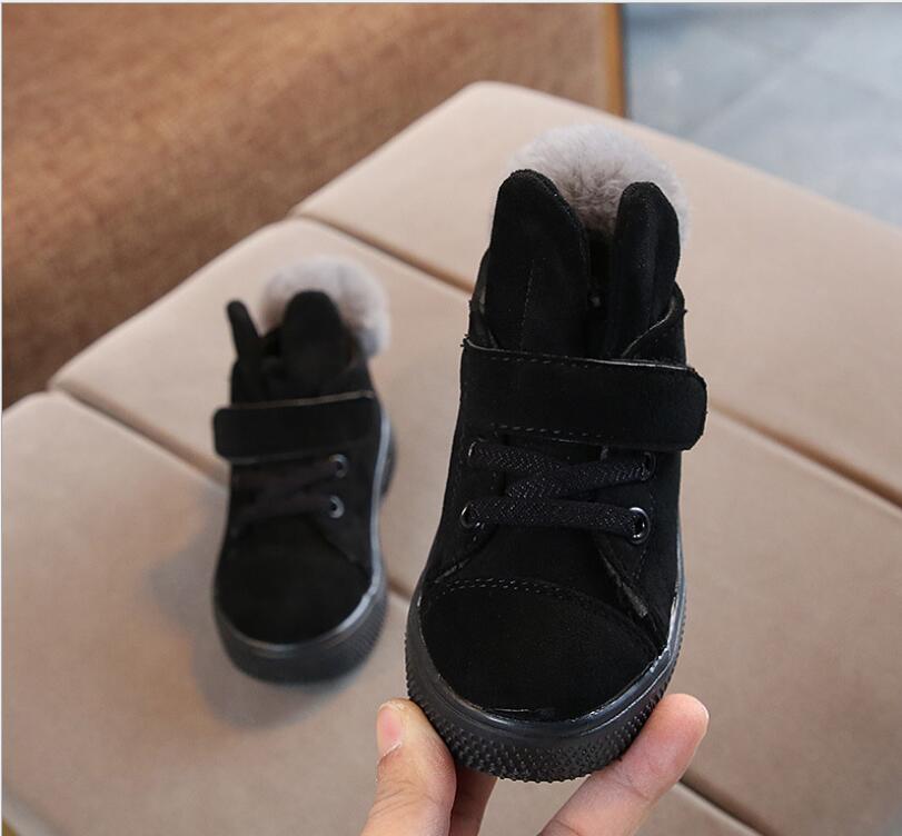 winter girls snow boots children plus velvet ankle boots girl warm baby cotton shoes princess shoes: 2 / 7.5