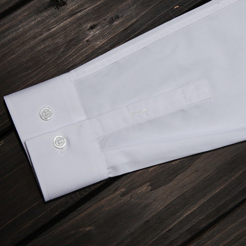 Primavera hombres mariposa vestido de boda bordado camisas entallado oficina trabajo solapa cuello Camisetas camisa de hombre blanco Formal superior