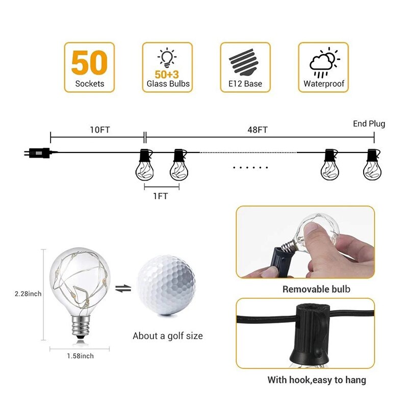 Solar Powered LED Outdoor Waterproof String Lights Outdoor Garden Yard Lamp Light String UD88