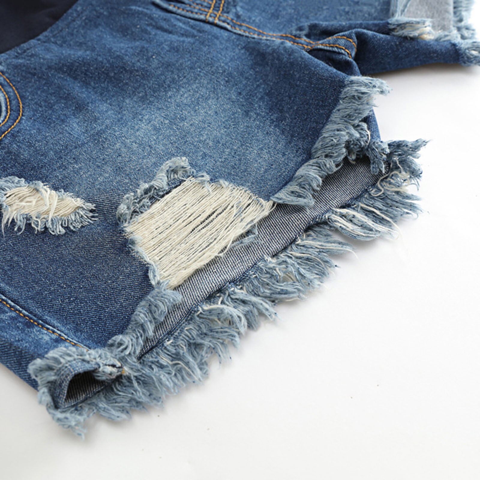 Zwangere Vrouwen Shorts Zomer Dragen Moederschap Low-Taille Denim Ripped Shorts Ondersteuning Riem Losse Korte Broek Voor Zwangerschap Kleding