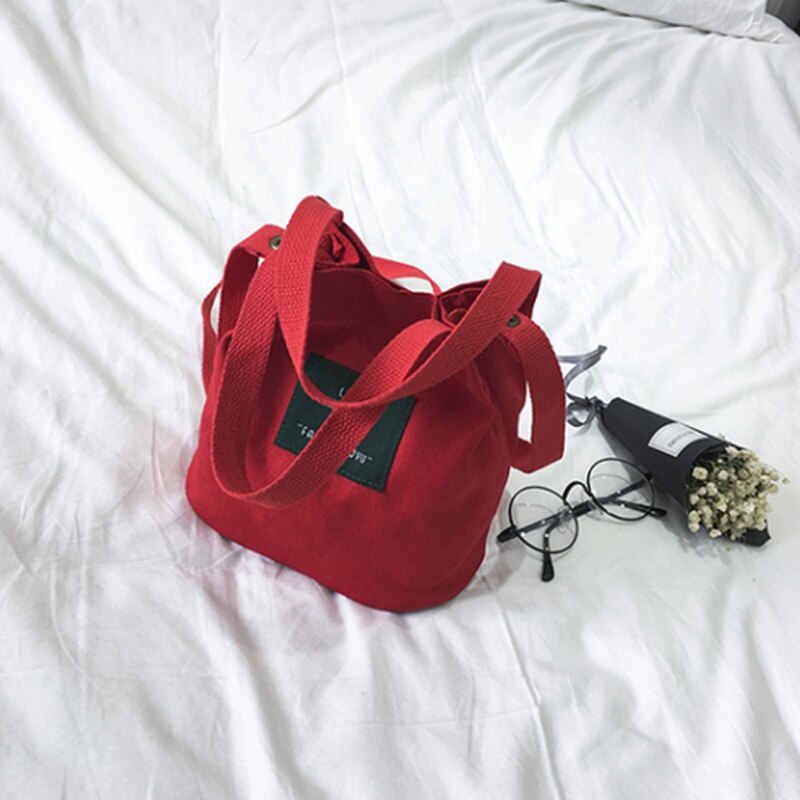 Kvinder piger indkøbsposer lærred håndtaske skuldertaske damer tegnebog taske taske størrelse : 19 x 12 x 20cm: Rød