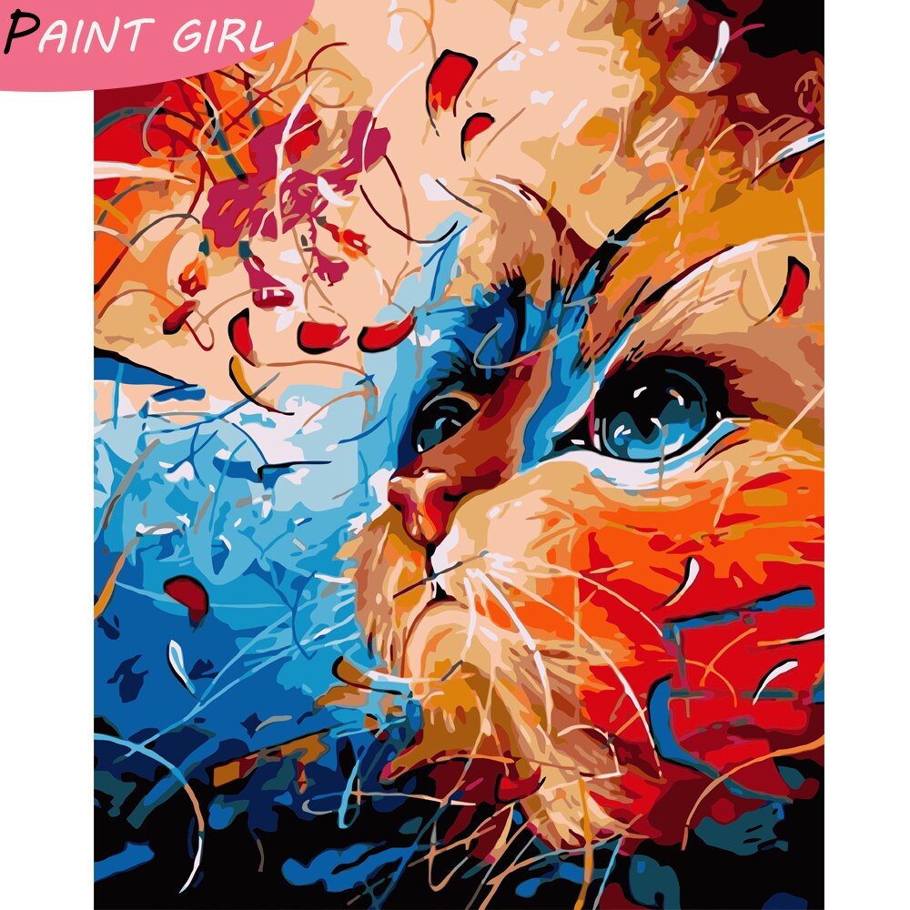 PaintEveryday Acrylic Paintings By Numbers Animals Oil Painting Handmade DIY Paintings Children Picture Fast: VA-0134