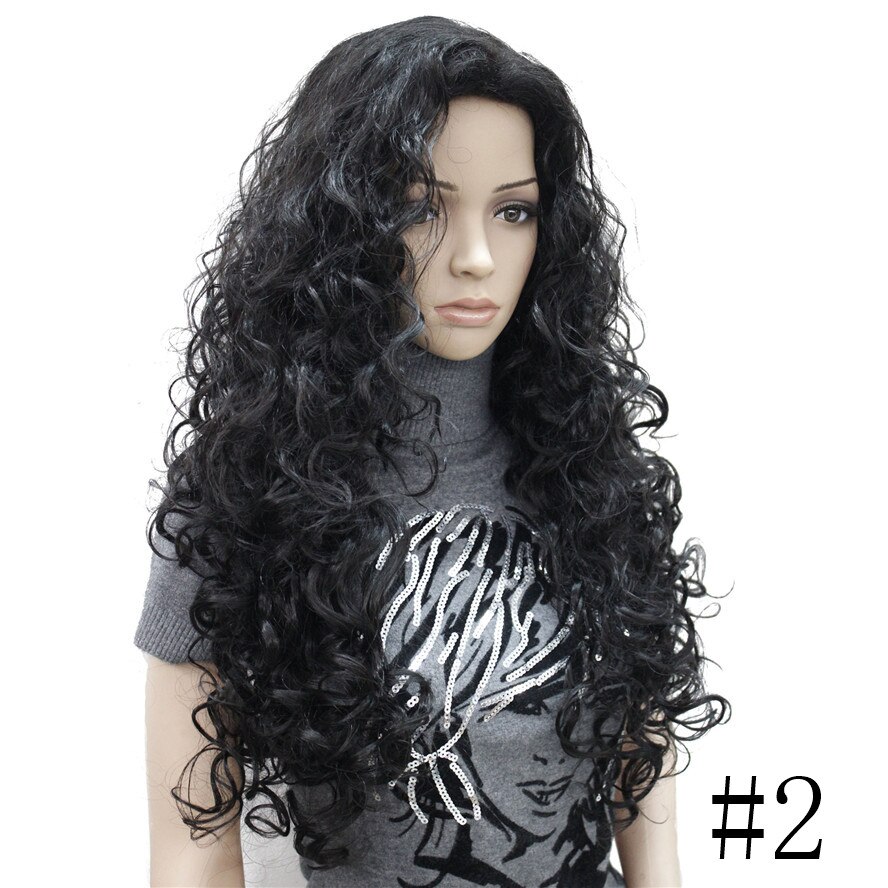 Long Curly Wig Women's Red/Black Synthetic Wigs Hair StrongBeauty: #2