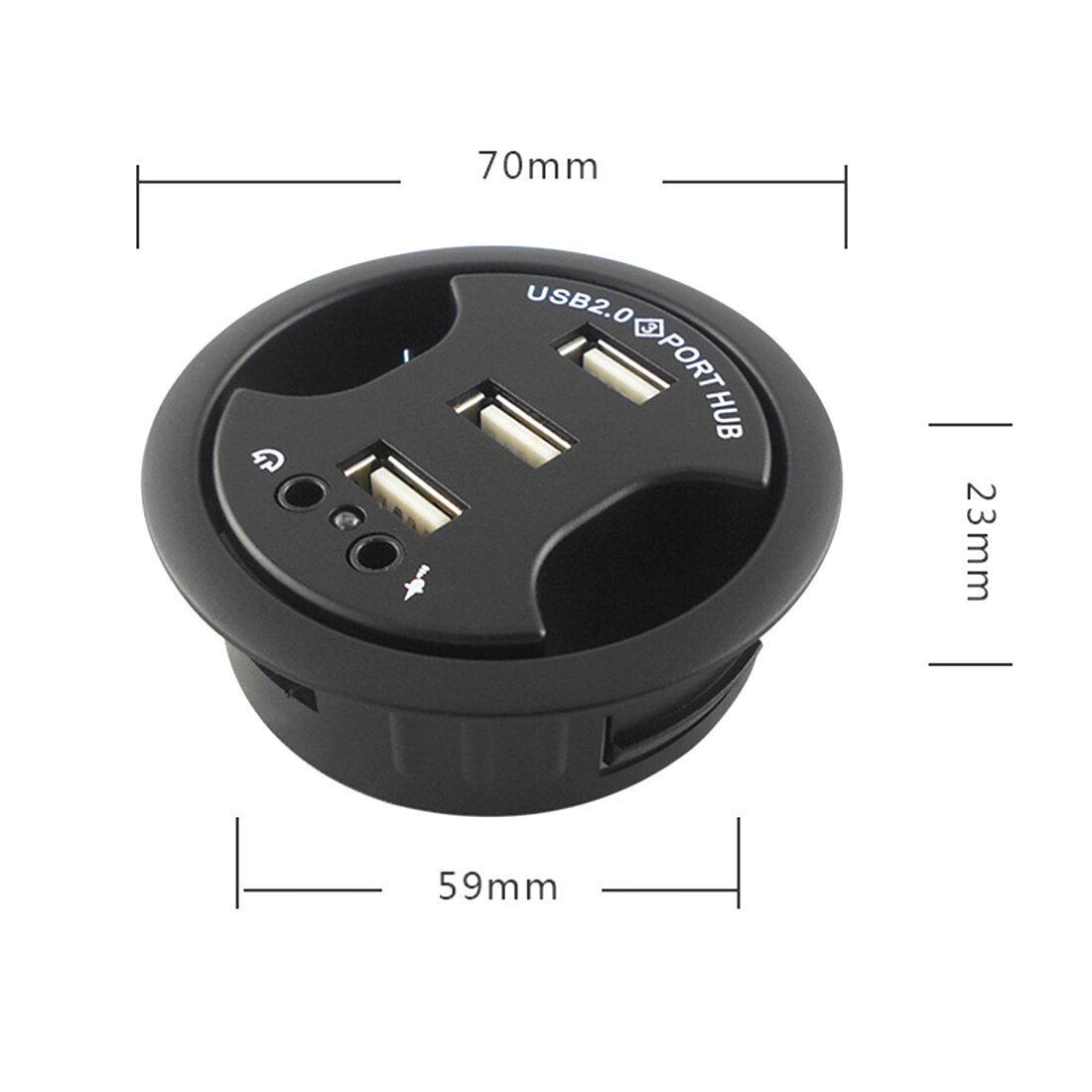 USB HUB USB2.0 Mount In Desk Multi USB 2.0 Ports with Headphone/Mircophone Port Usb Hub