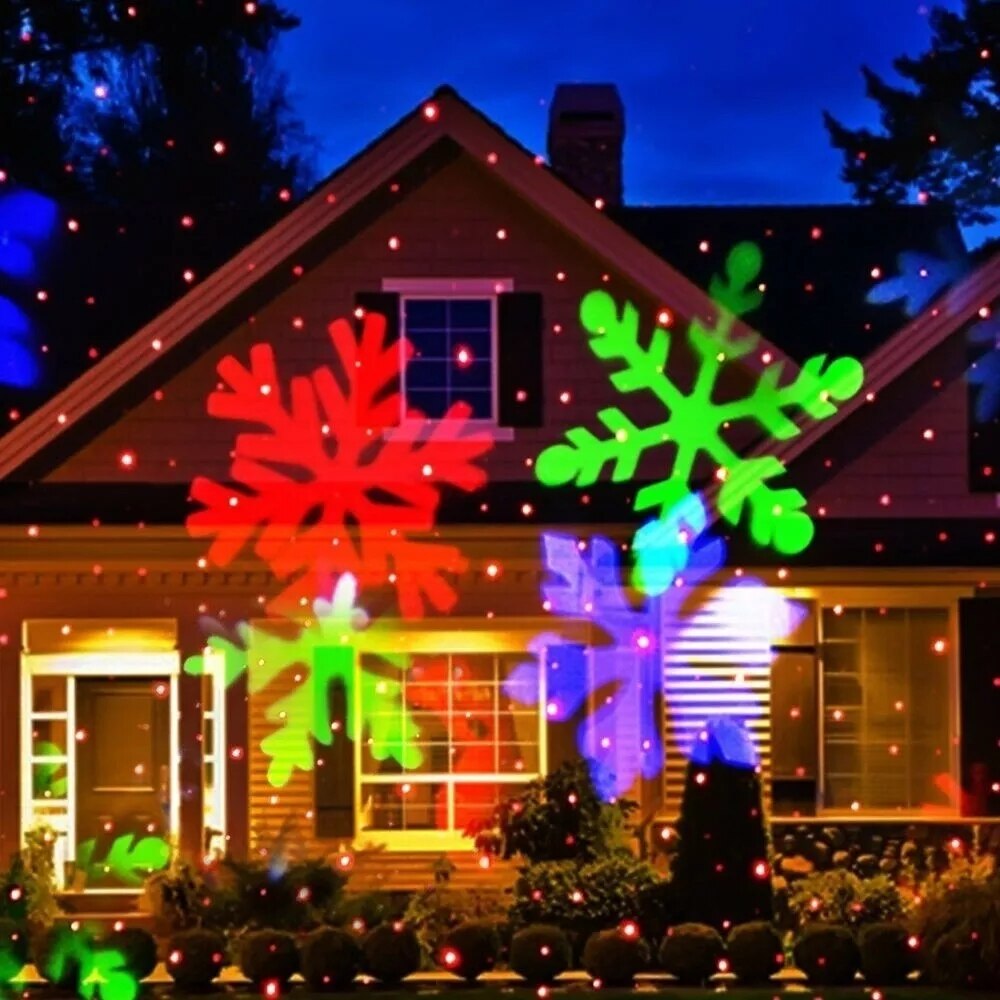 12 Pattern Christmas LED Projector Lights Automatic Rotating Waterproof Indoor Christmas Spotlight Night Lights Landscape Lamps
