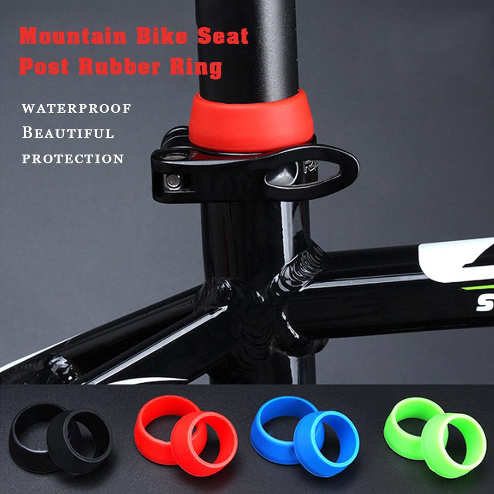 Mountainbike zadelpen rubberen ring stofhoes fiets siliconen waterdichte fiets zadelpenhoes beschermende fietsaccessoires