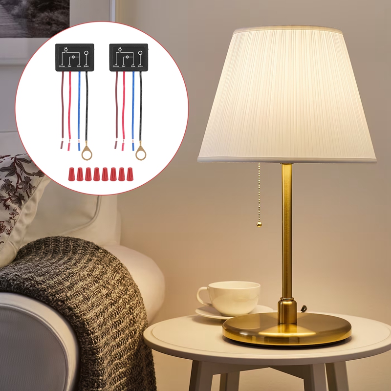Touch Lamp Switch 2 Pack,Touch Lamp Control Module For Dimmable LED,Bulbs,Lamp Switch Replacement Kit With Wiring Caps