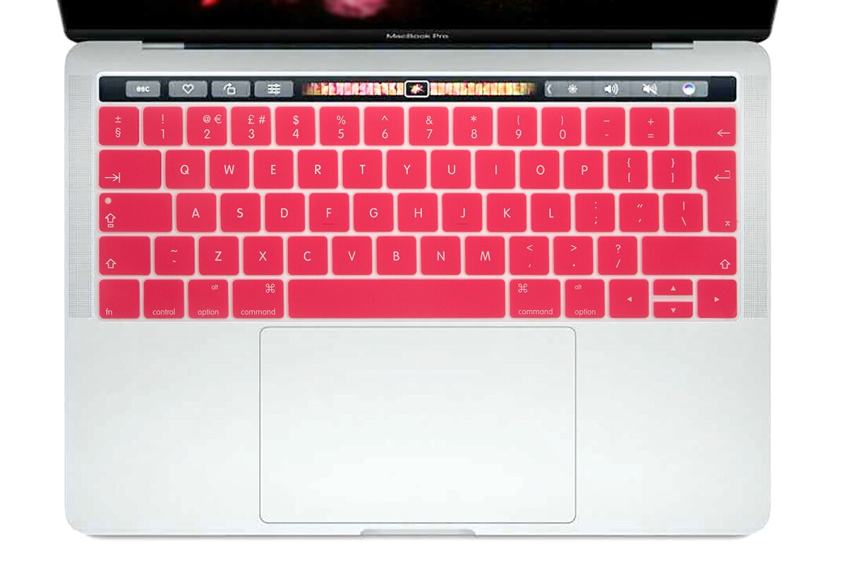 Hrh Engels Eu Silicone Toetsenbord Cover Skin Protector Voor Mac Newpro 13 "A1706 A2159 Pro 15" A1707 Met touch Bar: Pink