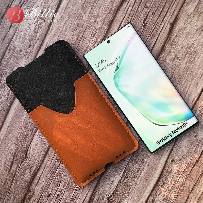 Telefono Borsa,per Samsung galassia Nota10 più 6.8 ultra-magro fatto a mano lana sentito Telefono manica coperchio per galassia Nota10 più Accessori