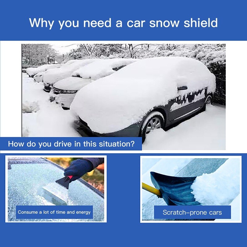 Magnetic Winter Car Snow Shield Car Windshield Snow Cover Sun Shade Waterproof Protector Anti Snow Car Front Windscreen Cover