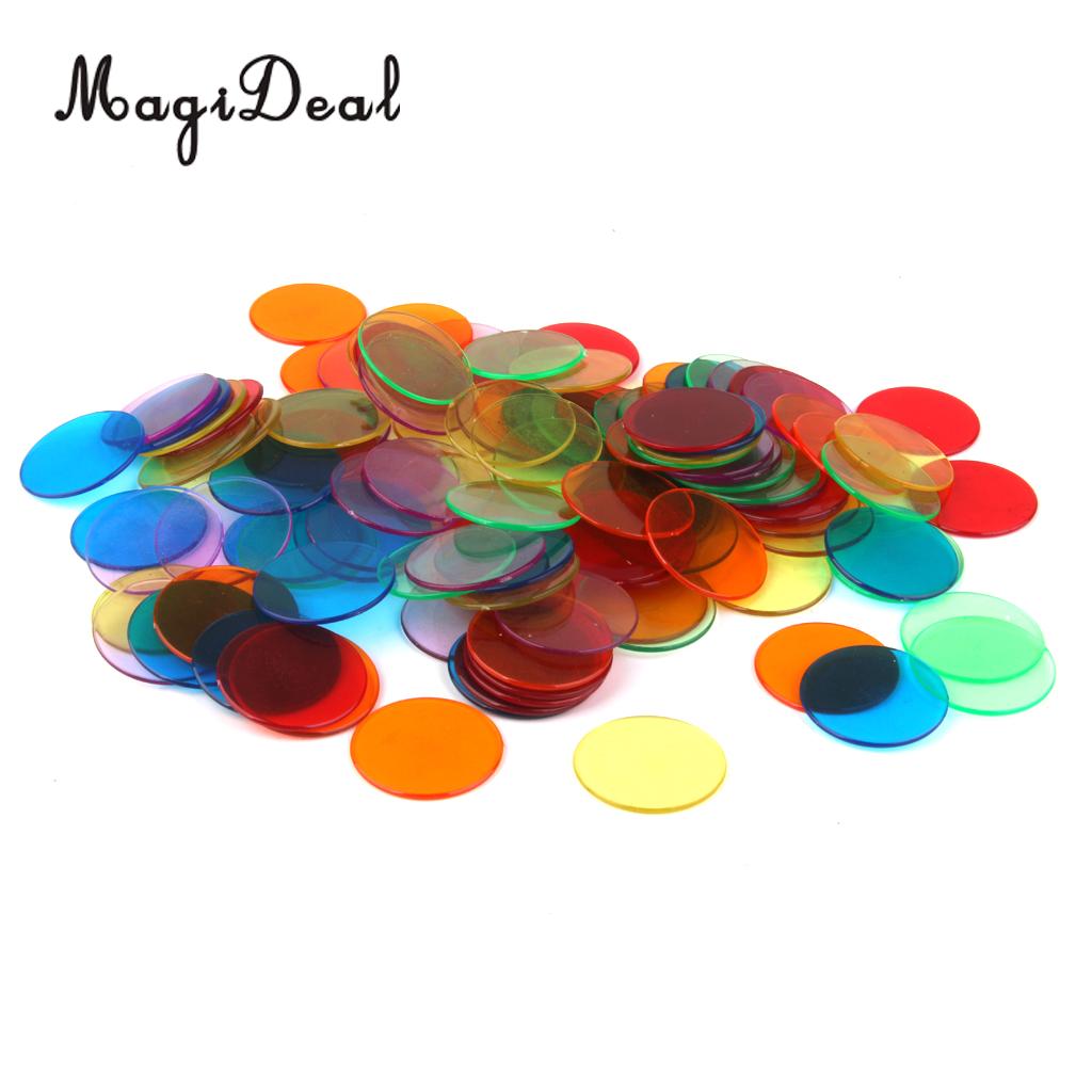 Magideal 120Pcs Pro Count Bingo Chips Markers Voor Bingo Spel Kaarten 3 Cm 6 Kleuren Pocker Chips Fun Familie spelletjes Levert Accessoire