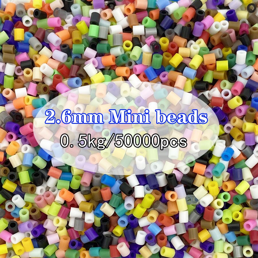 500g/50000 Uds. Cuentas Hama de 2,6mm, cuentas para fusibles perler diy, diversión para niños, manualidades, juguetes educativos de inteligencia