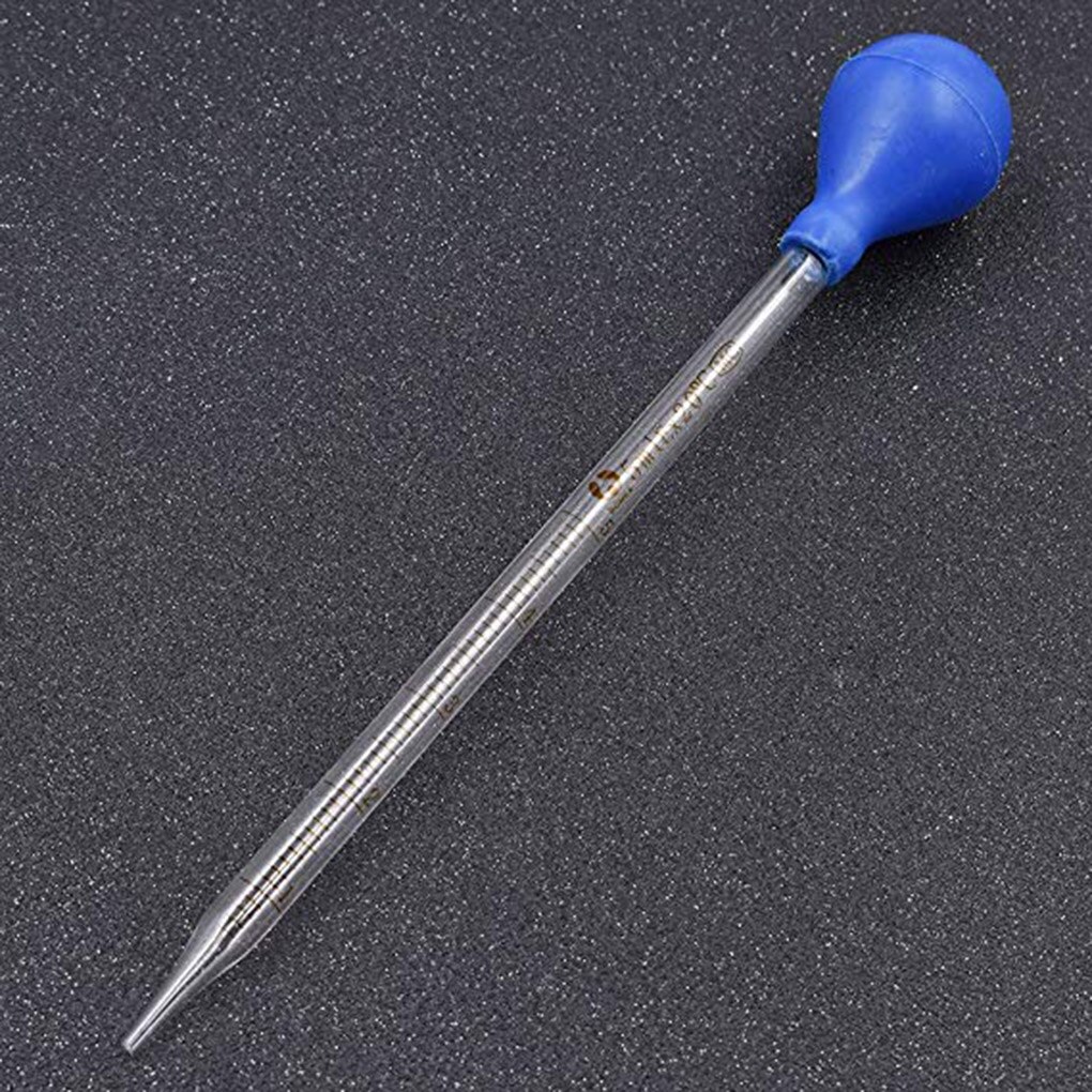 Pipeta cuentagotas de línea de escala de vidrio, gotero de laboratorio, pipeta azul, cabezal de goma, 0,5 ml, 1ml, 2ml, 3ml, 5ml, 10ml