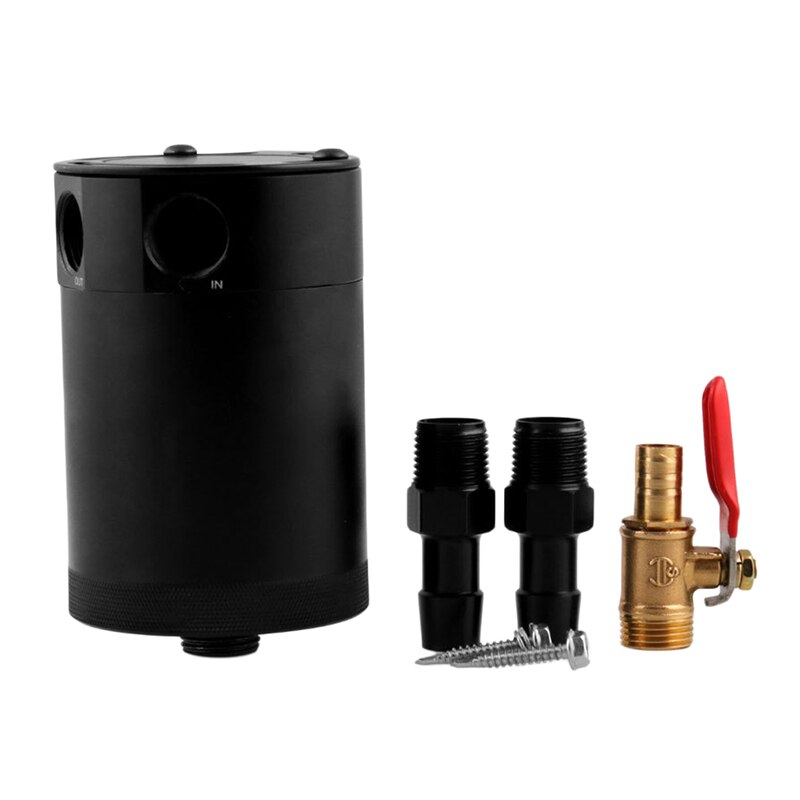Oil Catch Can Tank with Breather Tank Reservoir Filter Baffled