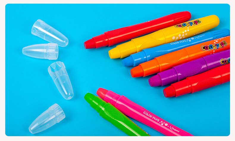 Maped 12/24/36/48 color Thick/thin rod oil pastel water soluble rotary crayon set safe non-toxic and washable art supplies