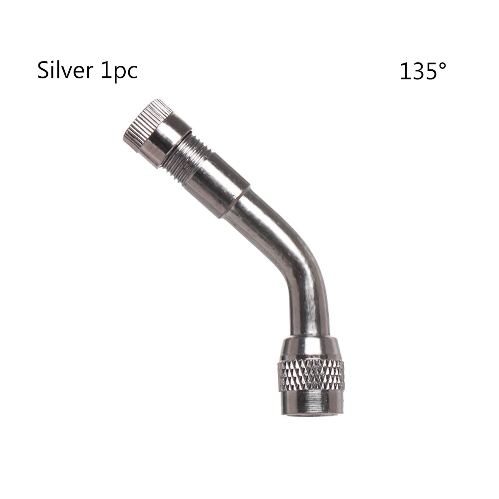 1Pc Hoek Gebogen Messing Air Tyre Ventiel Met Uitbreiding Adapter Voor Auto Vrachtwagen Motorfiets Fietsen Accessoires 3 Maten: Silver 135 -1PC