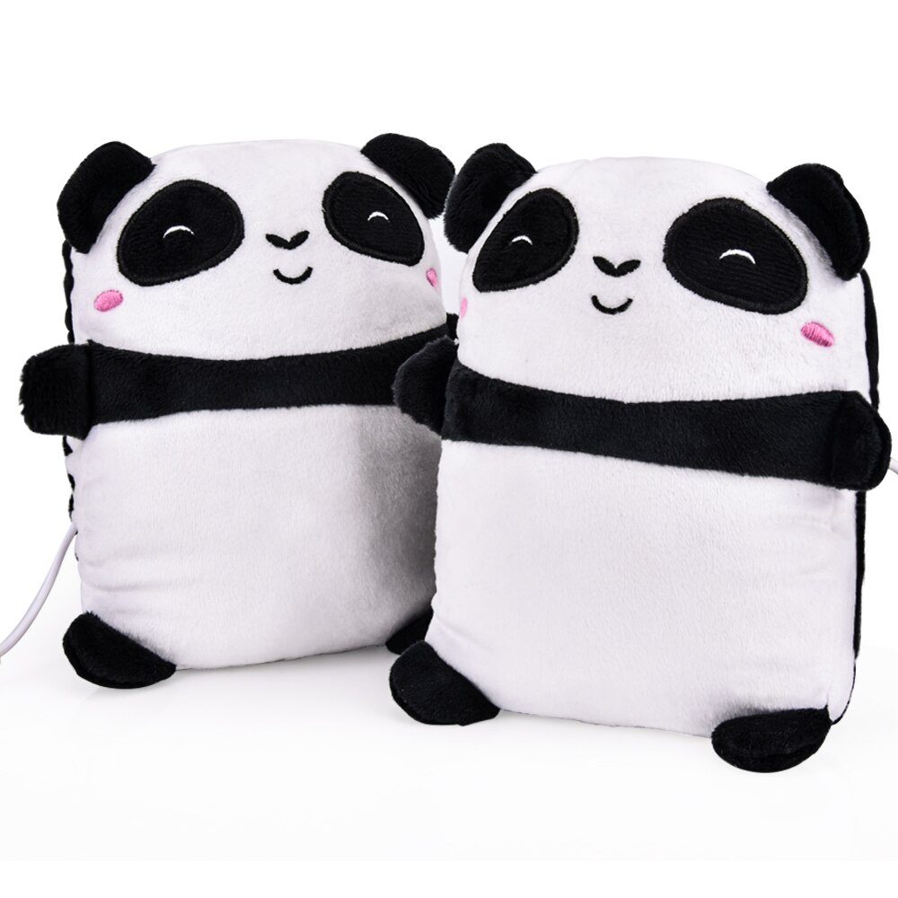 Hand Warmer USB Electric Heated Gloves Cute Panda Shape Fingerless Warm Winter Laptop Gloves Heating Hands Warmer Christmas