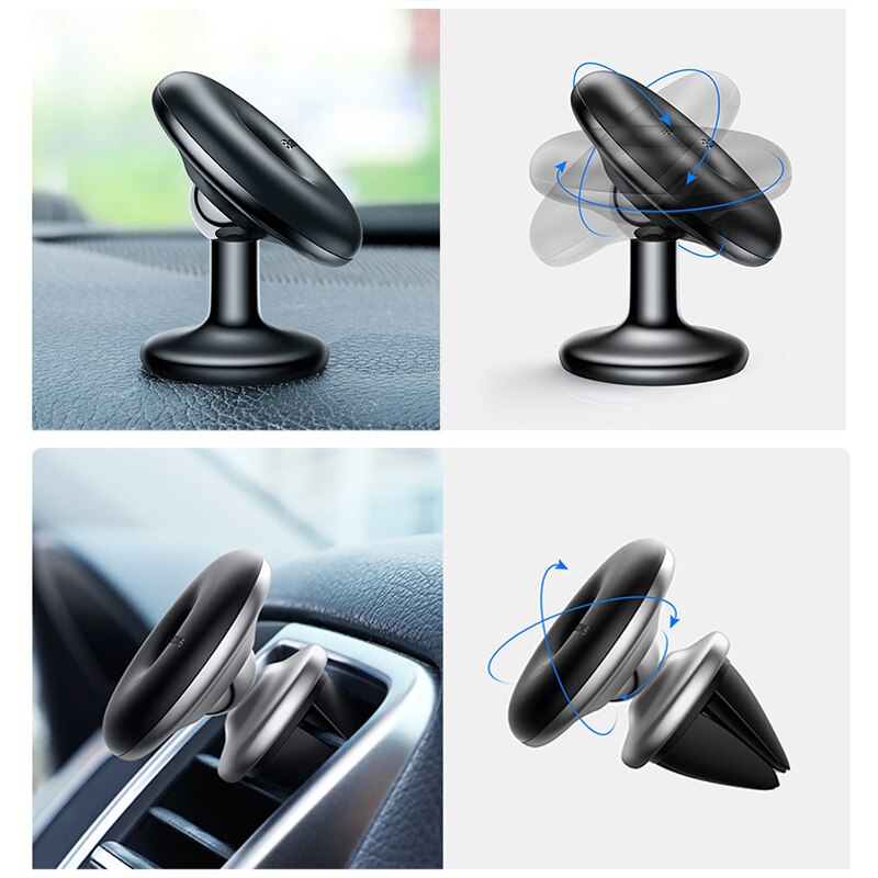 Baseus Auto Telefoon Houder 360 Graden Air Vent Car Mount Houder Stand voor iPhone X 7 Samsung voor Mobiele Mobiele telefoon Magnetische Houder