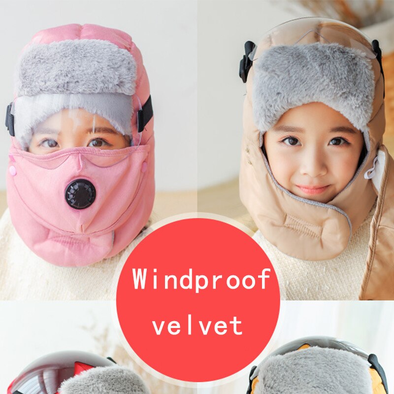 nouvelle casquette chaude hiver garçon bonnets chapeaux pour fille capuche étanche chapeau avec des lunettes Cool cagoule