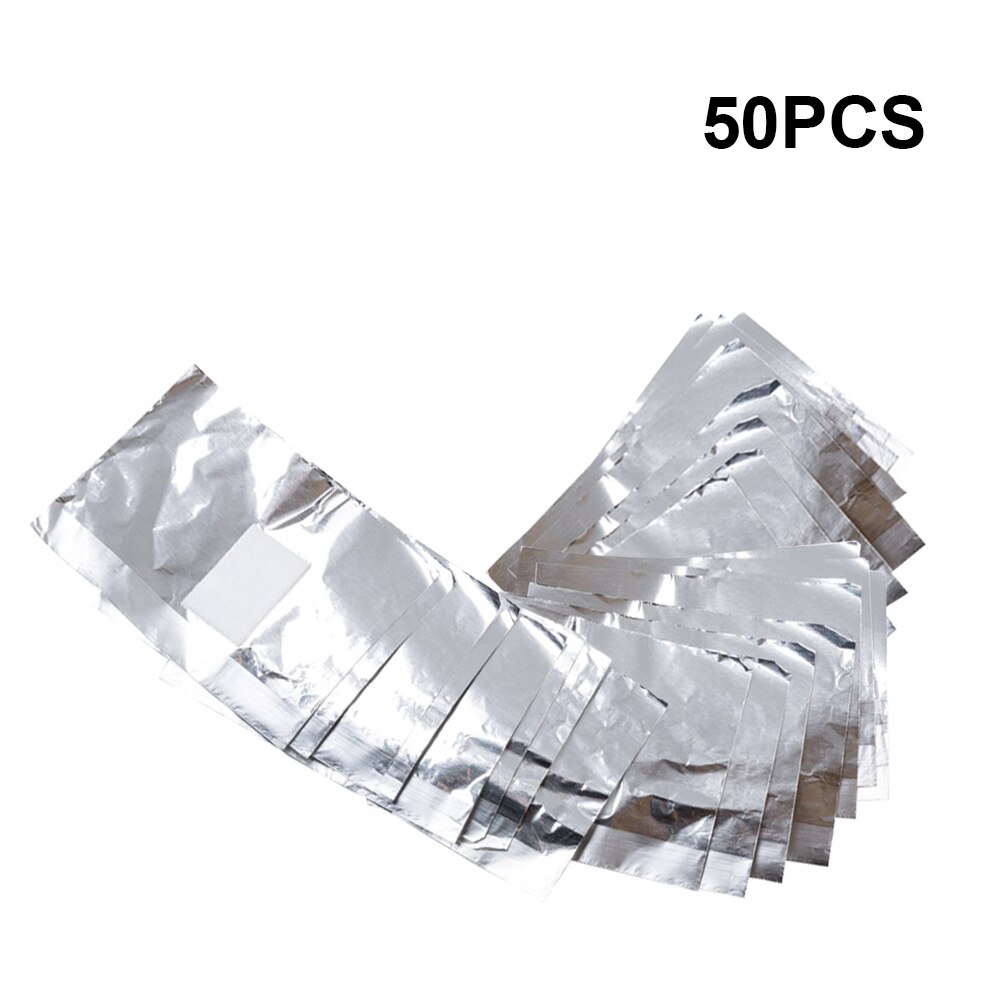 50/100 stk aluminiumsfoliefjerner omslag neglelakfjerner bomuldsservietter suge af akryl uv gelfjerner rensepapir: 50 stk