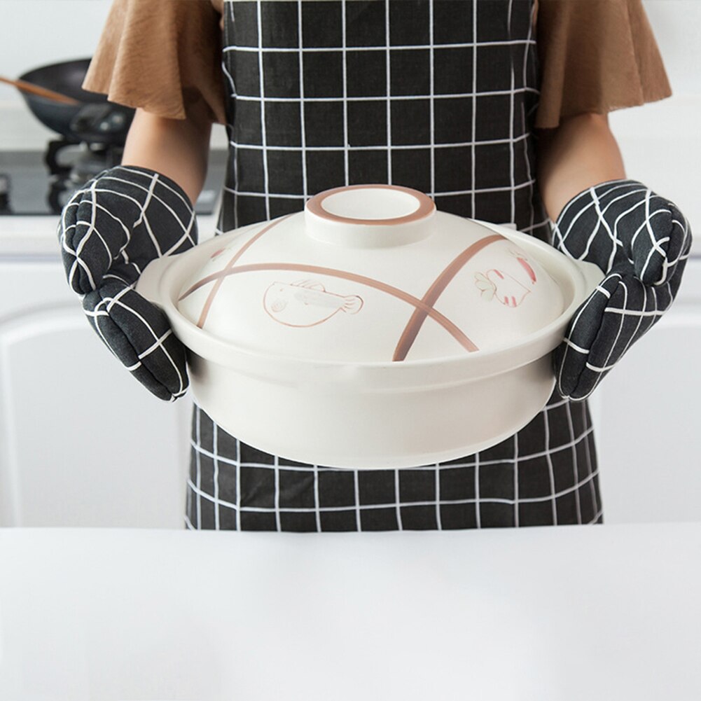 Guante de algodón para el horno guantes antideslizantes aislantes antideslizantes para cocina guante de horno microondas