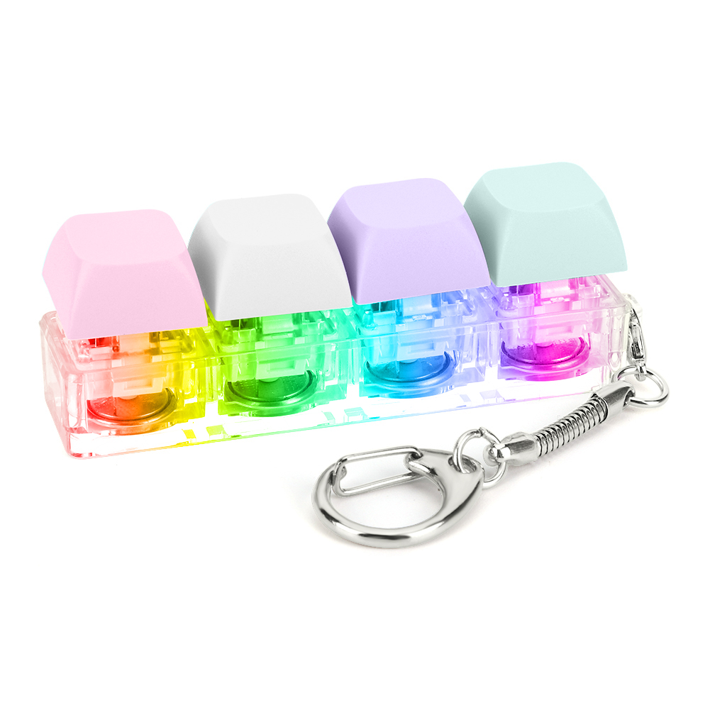 Keyboard Clicker Toy with LED Light Keyboard Fidget Toy Mechanical Key Toy Keyboard Cube Toy for Adult To Relief Pass Time: Cyan