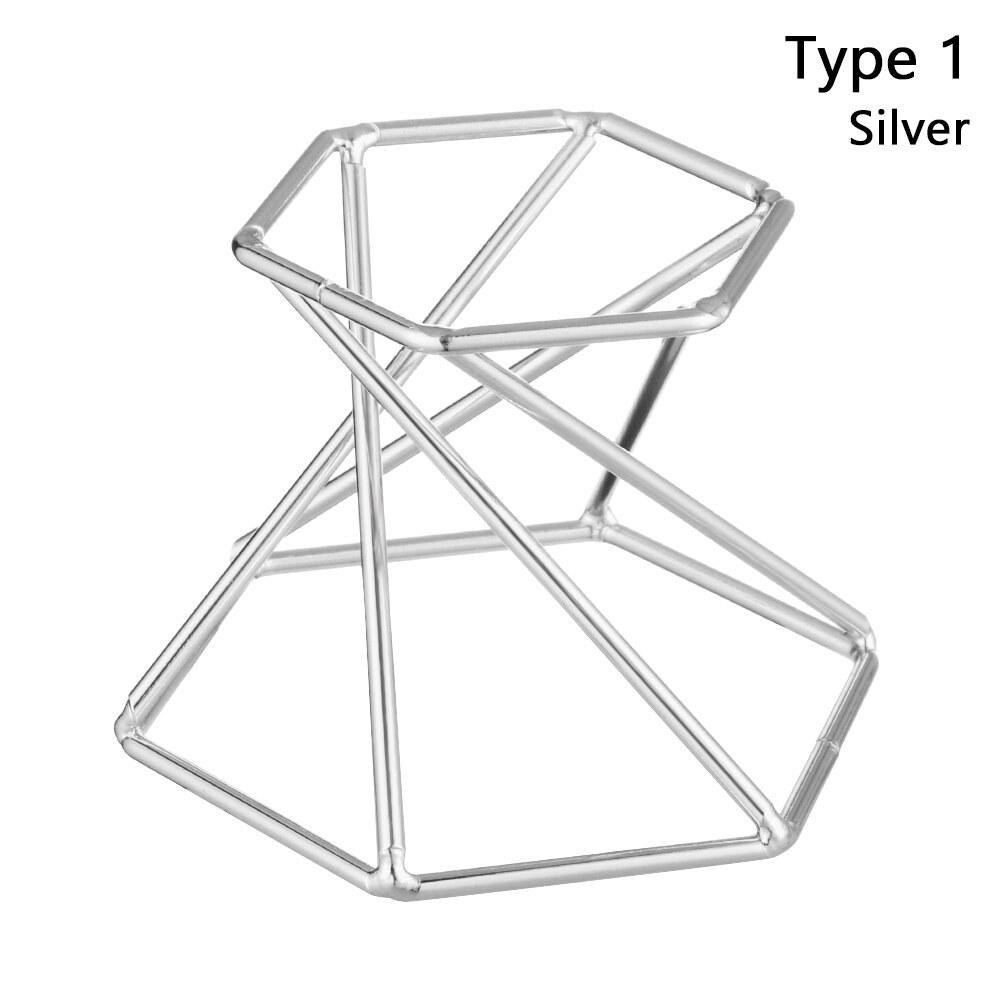Metall Kristall Ball Basis Hexagon/Krone/Ei bilden Kugel Stein Unterstützung Anzeige Stand Figur Halfter Heimat Dekor Schreibtisch ornamente: B-3