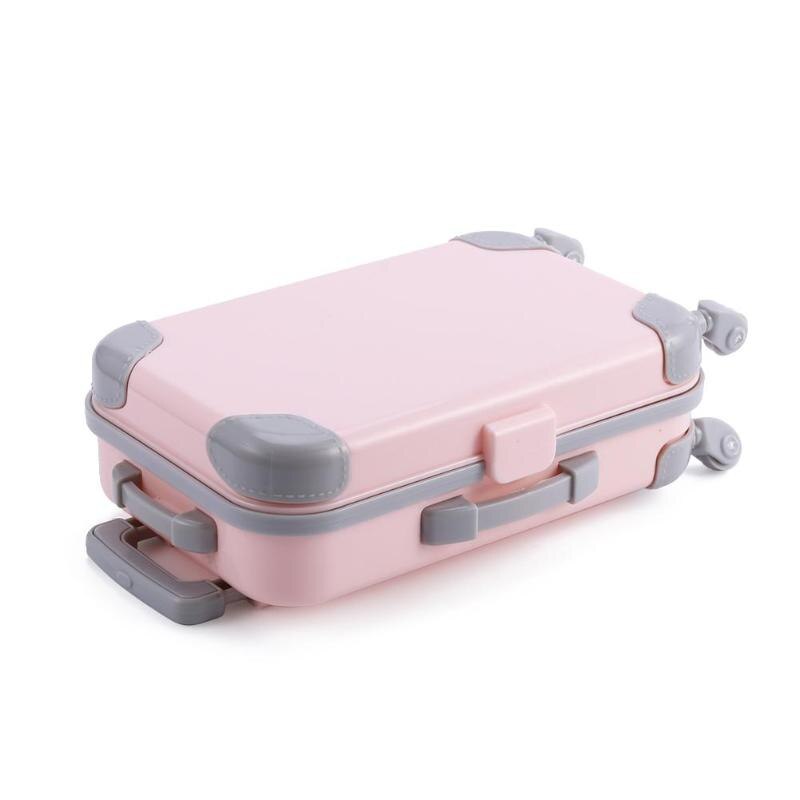 Play House Pink Plastic 3D Travel Train Suitcase Luggage Doll Toy for Children Improve Self-Care Ability for Happiness