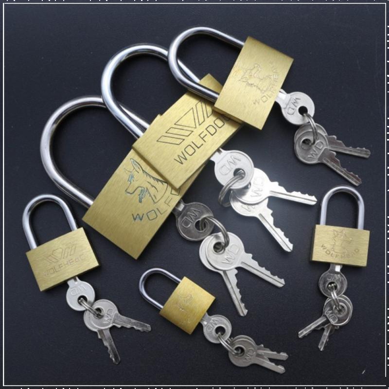 Wolf Head Brass Lock Small Locks Door Locks 20mm 25mm 30mm 40mm 50mm Not Rust Lock Core Include 3 keys Copper Padlock