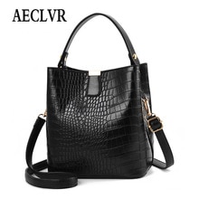 AECLVR Mode Grote Alligator Emmer Tassen Vrouwen Krokodil Patroon Handtassen Casual Schouder Messenger Bags Dames PU Portemonnee