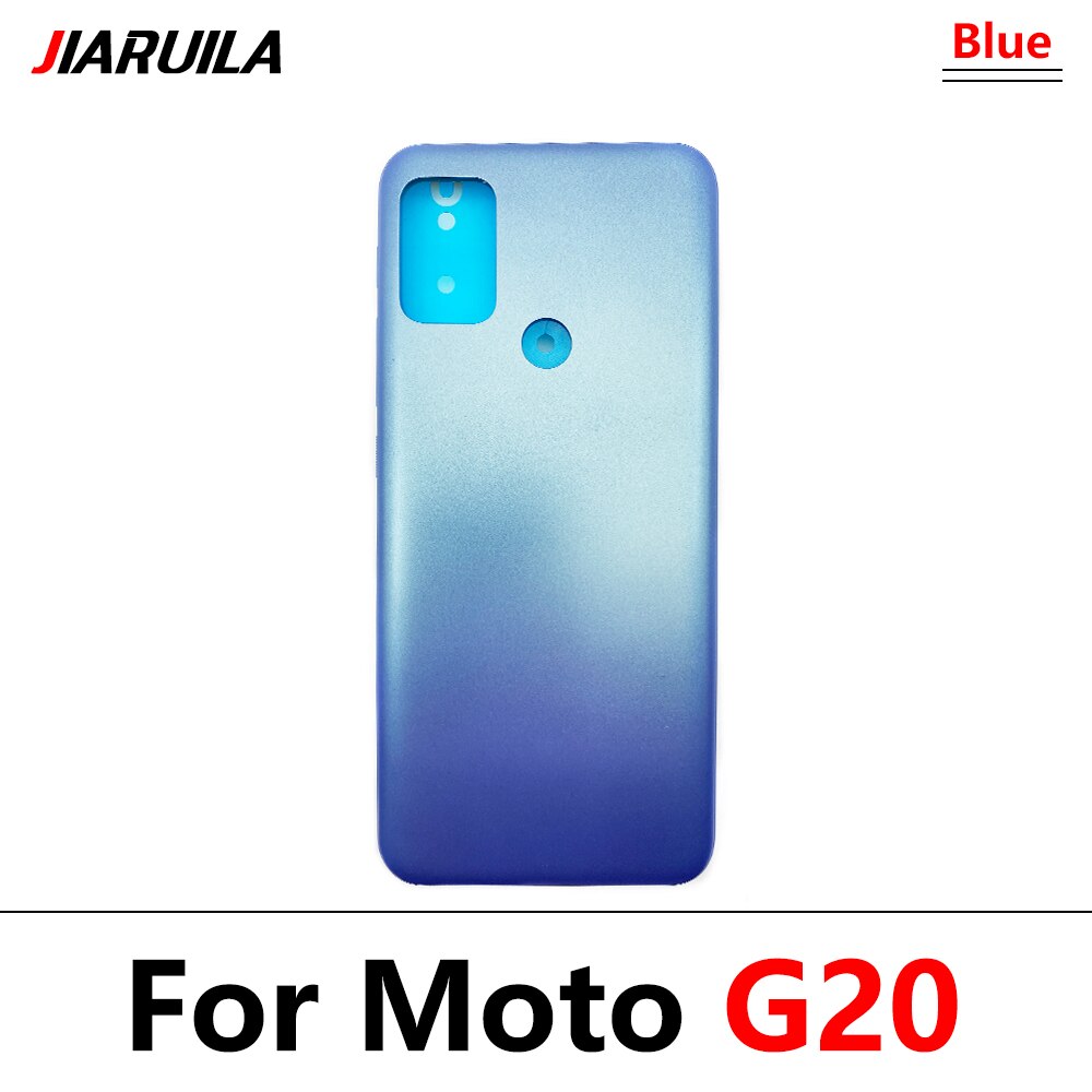 Back Battery Cover Rear Cover Glass Housing Case For Motorola Moto E6 Plus E6S G 5G E7 Power G20 G50 G60 With Glue Adhesive: G20 Blue