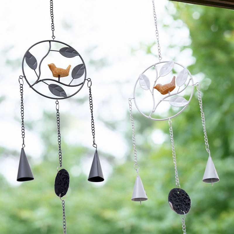 European wrought iron wind chime pendant style Metal Wind Chime with Birds Garden Outdoor Decor Wind Chime Bell