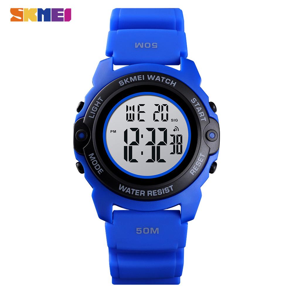 SKMEI Digitale Jungen freundlicher Uhren Zeit Chrono freundlicher Uhr Wasserdicht Camo Sport Stunde Uhr Junge Teenager Armbanduhren: Blau