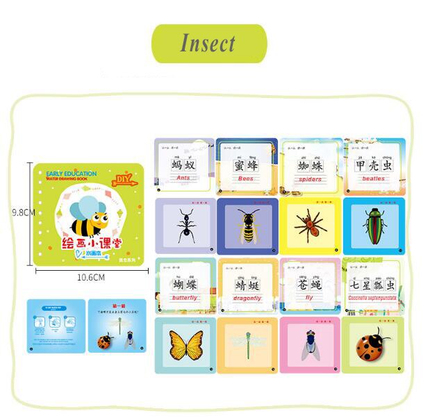 Montessori Painting Drawing Board For Kids Toys Coloring Book Doodle & Magic Pen Magic Water Drawing Book Birthday GYH: Insect