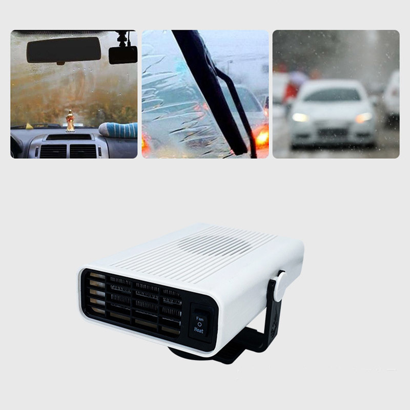 12V/24V Car Heater 500W Portable 360 Degree Adjustable Electric Heater Cooling Fan Air Purifier Windscreen Defogging Defroster