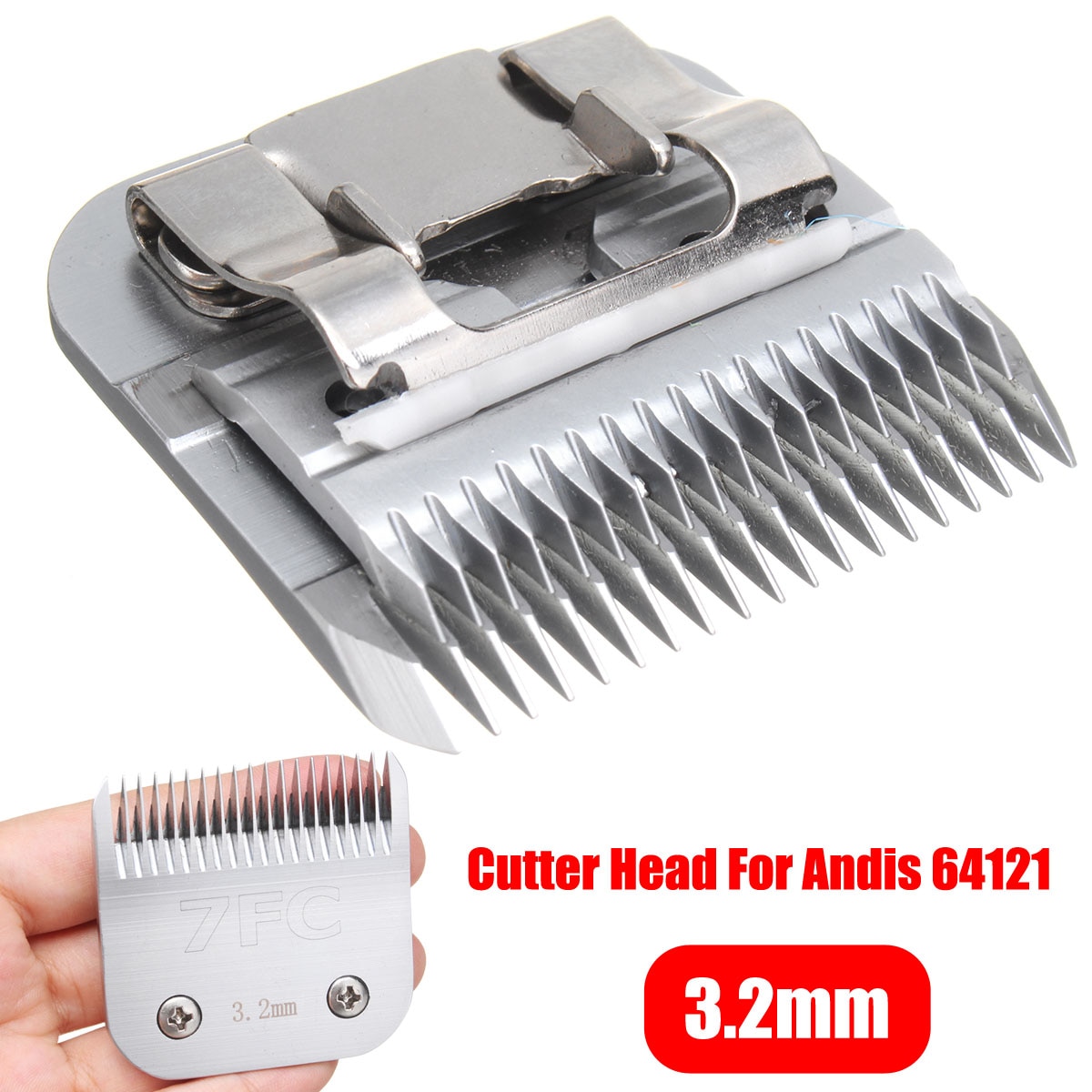 Pet Clipper 3.2mm #7FC Detachable Dog Clipper Blade Head Grooming For Andis 64121 Carbon Tool Steel