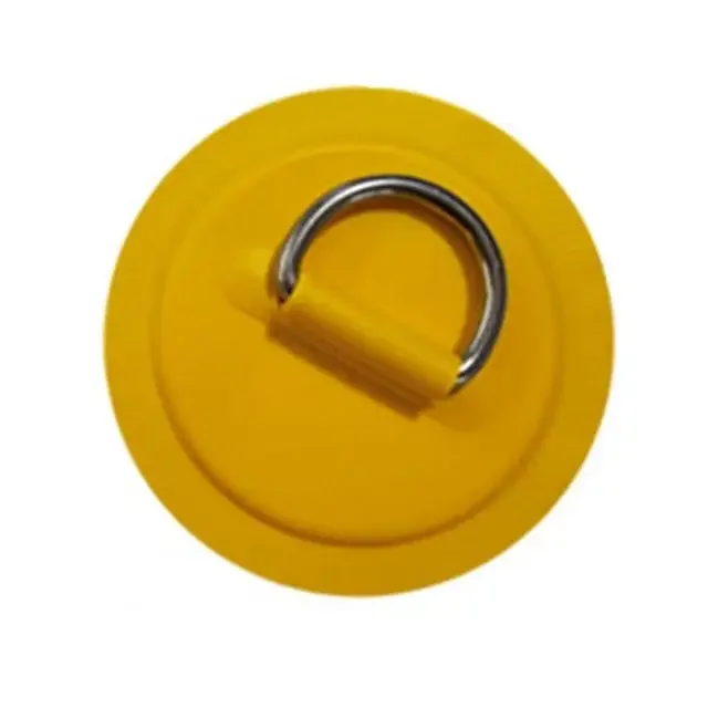 1PC Surfboard Dinghy Boat PVC Patch Stainless Steel DRing Pad Deck Rigging Rope Ring Buckle Kayaking Inflatable Boat Accessories: Yellow