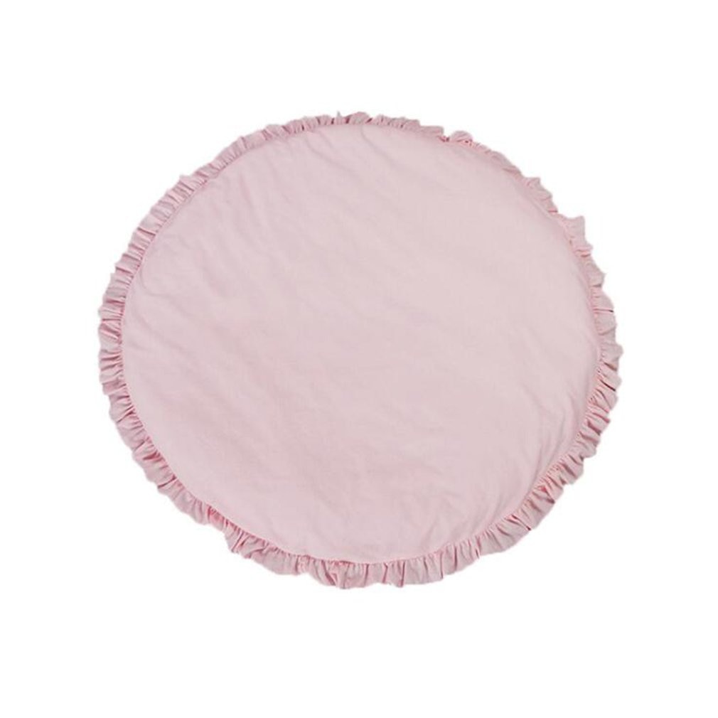 Ronde Vloer Kruipen Mat Voor Baby Kamer Decoratie Play Matten Non Skid Tapijt Deken Kinderen Speelgoed Opbergtas Room Decor foto Props: pink