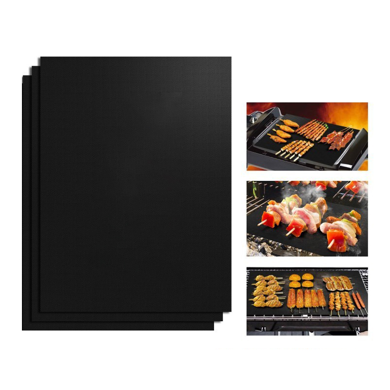 Alfombra para barbacoa de 40x60 y 0,25mm, juego de esteras antiadherentes para hornear, funciona con parrilla eléctrica de carbón de Gas y más herramientas de barbacoa