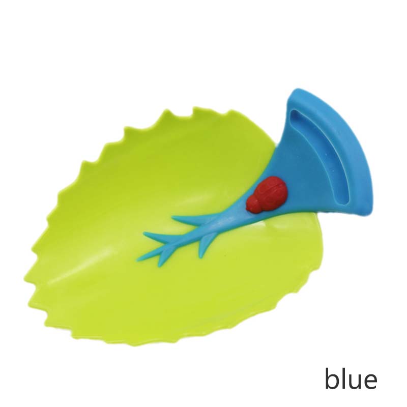 Portable kitchen Faucet Extender 1 pcs Kids Children Hand Wash Tap Leaf shape Bathroom Water Guide tool and Convenient: Blue