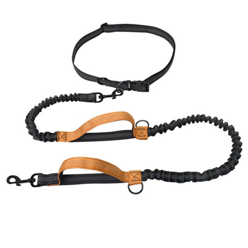 Hondenriem Handsfree Hondenriem Intrekbare Dubbele Handvat Honden Riemen Reflecterende Riemen Voor Honden Wandelen Huisdier Walker Accessoires: Orange