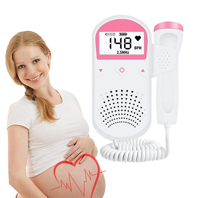 Fetal Upgraded 2.5MHz Fetal Home Pregnancy Heart Rate Monitor Baby Fetal Heart Rate Detector LCD Display No Radiation