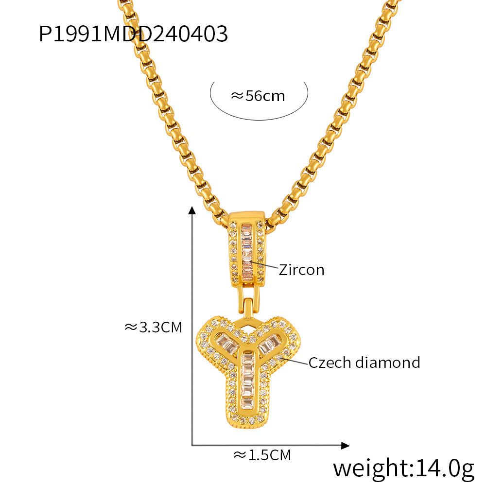 26 Letters Pendant Necklace For Women Men Unisex Stainless Steel 18K Gold Plated Waterproof Long Necklaces Couples Neck Chain