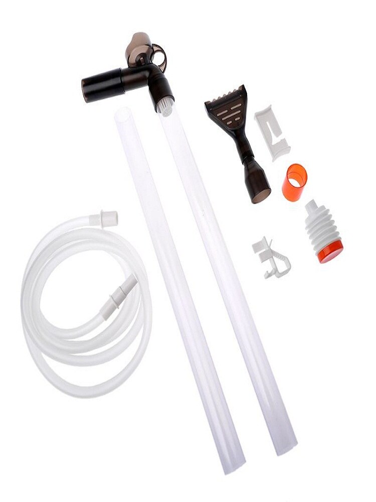 Aquarium Fish Tank Cleaner Quick Release Aquarium Vacuum Siphon Pump-Fish Tank Drainer Gravel Cleaner Water Filter: Default Title