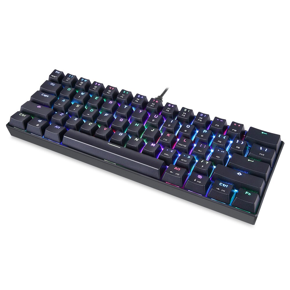 Motospeed CK61 Gaming Mechanical Keyboard 61 Keys USB Wired RGB LED Backlight Portable Blue Switches keyboard for Computer Gamer
